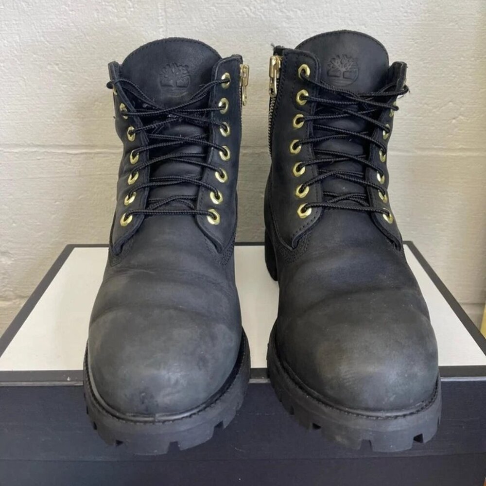 Timberland Culture Kings Premium 6" Waterproof Boot Black/Gold Zip Men's 9 Wide